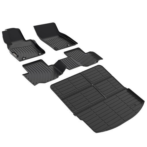 Tapetes de piso y protector de maletero GINOWY? a medida para Mazda CX-90 2024 y CX90 PHEV (Compatible con 7 asientos y 8 asientos), Accesorios para automoviles de todo clima 2024 CX90, Tapetes 1? y 2? fila y protector de maletero trasero