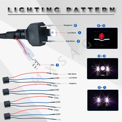 Faros Frontales Cuadrados Blancos HI/LO Beam Compatible con Dodge Challenger/Charger/Dar Chevrolet Chevelle/Corvette/Nova Ford Galaxie Oldsmobile Cutlas Pontiac GTO Barracuda 4 unidades 4" x 6" - Imagen 6