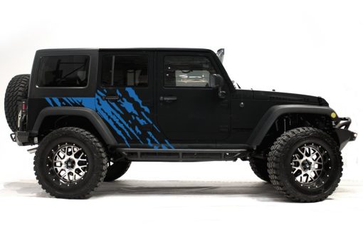 Kit de graficos laterales Factory Crafts 3M Vinilo Calcomania para Jeep Wrangler de 4 puertas 2007-2016 - Azul Celeste
