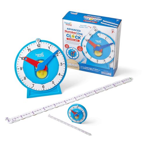 Reloj de linea numerica avanzado hand2mind para que los ninos aprendan a decir la hora, manipulativos de matematicas para decir la hora, Reloj analogico para que los ninos aprendan, Reloj para aprender a decir la hora, Suministros para maestros (25 relojes)