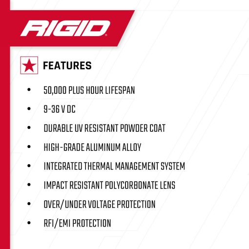 RIGID INDUSTRIES - D SS PRO Luz Puntual, Carcasa Negra, Luces LED para Todo Terreno de Lado, Vida Util de 50,000 Horas, Revestimiento Resistente a los Rayos UV, Facil de Instalar, Accesorios para Todo Terreno (Par, Negro, 262213) - Imagen 3