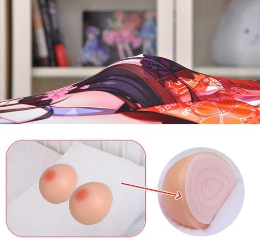 Kit de Protesis de Seno de Silicona Mh-LIFE para Almohada Dakimakura con Funda de Almohada de Anime, Suave, Forma Redonda (1400g/par, 160x50cm) - Imagen 2