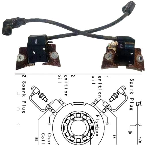 Bobina de encendido izquierda y derecha compatible con Kawasaki V-Twin Engine FD731V, Reemplazo 21121-2105, 21121-2106 - Imagen 2