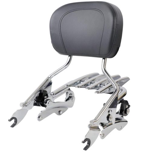 AUFER Respaldo de pasajero desmontable cromado con parrilla para equipaje Stealth y kit de hardware de montaje de 4 puntos compatible con Touring Road Street Electra Glide Road King 2014-2023 - Imagen 7