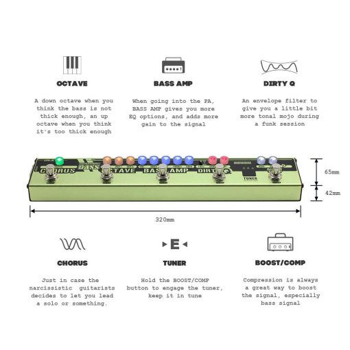 Pedal de Efectos Multi-Preamp Dapper Bass DI de VALETON - Imagen 2