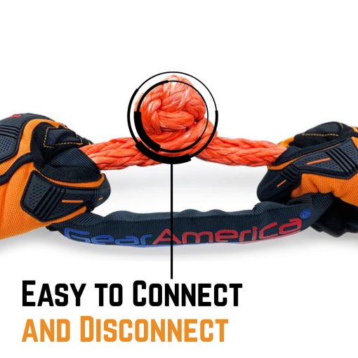Soft Shackles Sinteticos GearAmerica 1/2? Naranja ? Fabricados en EE. UU. ? Resistencia de 45,000 lbs (22.5 Toneladas) ? Recuperacion Todo Terreno, Remolque y Mas ? Mas Fuertes Que los Anillos de Acero ? Incluye Bolsa 2PK - Imagen 3