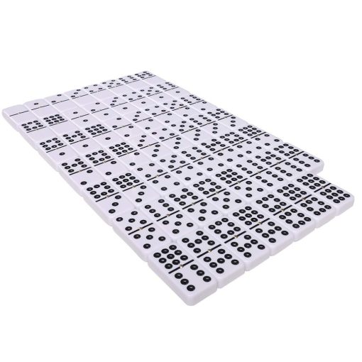 Set de Domino Doble 9 Grande Blanco de Silverman & Co. - Estuche Rosa - Imagen 6