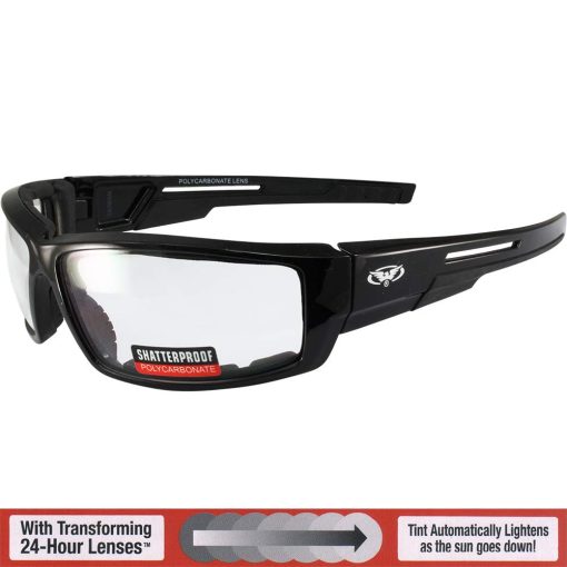 Conjunto de 2 Gafas de Sol para Motocicleta Global Vision Sly 24-Hour Amarillo a Humo y Humo a Transparente Lentes Fotocromaticos - Imagen 4