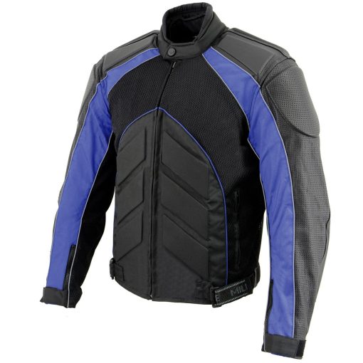 Chaqueta de moto hibrida para hombres NexGen SH2153 en negro y azul - Talla Mediana - Imagen 8