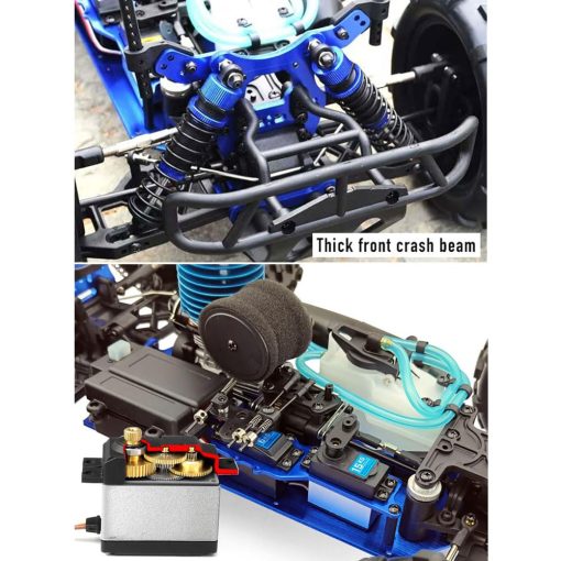 Coche de Carreras Nitro Powered 1/8 RC Truck Grado Hobby para Adulto 20.5IN 26CXP Nitro Engine Rock Crawler Coche de Control Remoto Accionado por Nitrogeno 4WD 90KM/H Chasis de Metal Gas 125CC Coches RC - Imagen 6