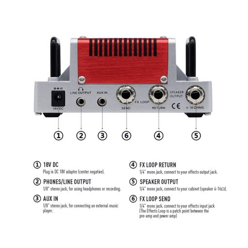 Amplificador de Guitarra Hotone Heart Attack Mini, 5 Watts - Imagen 5