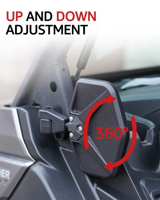 A & UTV PRO Espejos Laterales para Can-Am 2016-2024 Defender Max HD7 HD8 HD9 Pro HD10 DPS, Espejos Retrovisores Ajustables con Funcion de Separacion Trasera, Espejos Retrovisores Convexos para Accesorios de Defende, NO PARA PUERTA COMPLETA - Imagen 4