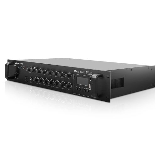 Amplificador de Potencia Comercial Sound Town 180W 6-Zona 70V/100V con Bluetooth, Phantom Power, para Restaurantes, Salones, Bares, Pubs, Escuelas (STCA180-6Z) - Imagen 2