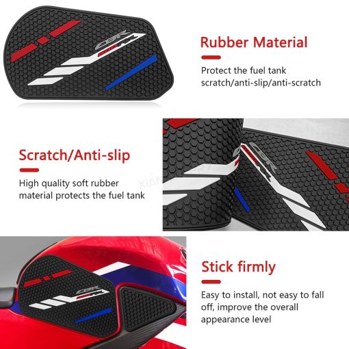 For CBR 600 RR Tank Pad 2020-2023 Accesorios para Motocicletas CBR600RR Protector de Tanque de Combustible Antideslizante Protector de Tanque de Combustible Lado Almohadilla de Agarre Rodilla Almohadilla 600 - Imagen 7