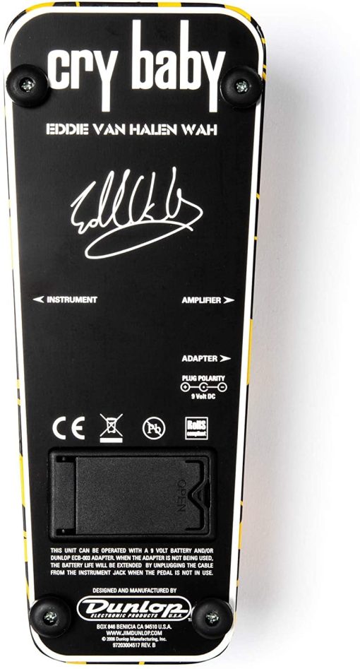 Pedal Wah Signature Dunlop EVH95 con Bundle de 2 Cables de Instrumento, 2 Cables de Conexion y Paquete de Puas Dunlop, Amarillo,Azul, EVH95-2x2 - Imagen 5
