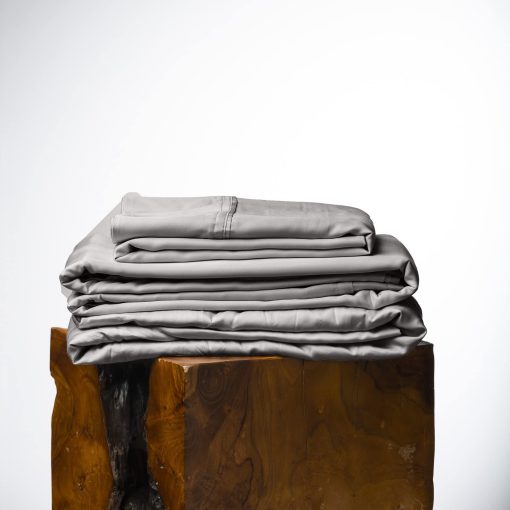 Juego de sabanas Olive + Crate Split King para cama ajustable, 100% fibra de Tencel Eucalyptus certificada de Austria, mejor que seda, lino y algodon, sabanas refrescantes para personas con calor, color gris piedra (106" x 107") - Imagen 8