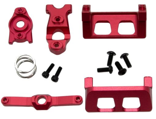 Upgrade Compatible with Traxxas 1/16 E-REVO Mini Slash - Juego completo de piezas de aluminio (Rojo) - Imagen 5