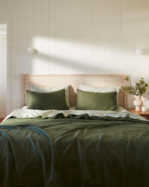 Sabana Ajustable de Lino Bed Threads - 100% Lino Frances - 170 GSM - Lujo y Respetuoso del Medio Ambiente - Transpirable, Duradero y Suave - Sabana Ajustable Individual - Lavable en Lavadora - Cali King - Salvia - Imagen 6