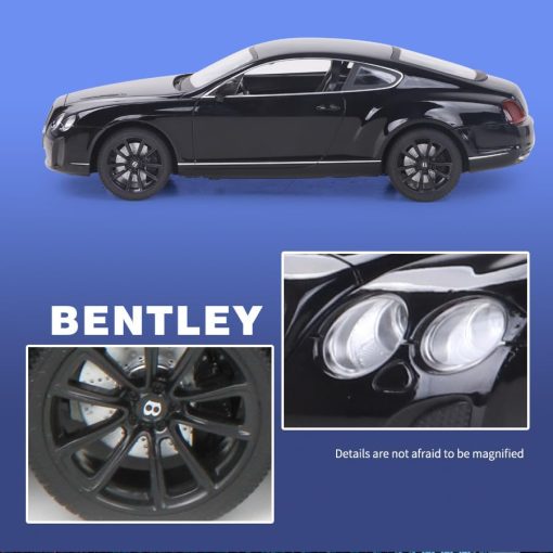Coche de Control Remoto Vinie para Ninos, RC Cars Bentley GT Supersport, Escala 1:14 Juguetes Oficiales con Licencia para Ninos, Coche de Deriva con Luces LED Geniales, Regalo de Cumpleanos para Nino de 4 5 6 7 8 9 10 11 12 Anos (Negro) - Imagen 3