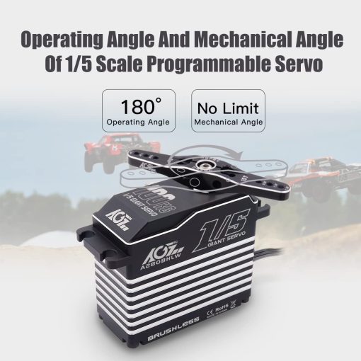 Servo Motor Digital-RC de Alto Torque de 100KG Impermeable - Engranaje de Metal Completo sin Escobillas para Direccion Escala 1/5 para Coche RC 1/5, angulo de Control 180? (A280BHLW(2S)) - Imagen 6