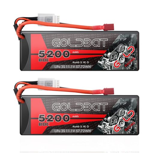 Bateria de LiPo GOLDBAT 3S 5200mAh 80C 11.1V con estuche rigido y conector Deans para modelo de carreras de coches RC (paquete de 2) - Imagen 7
