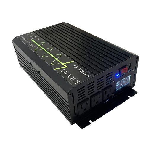 Inversor de Corriente Onda Sinusoidal Pura KRXNY 1000W 12V DC a 110V 120V AC 60HZ con Puerto USB para Auto/Casa Sistema Solar