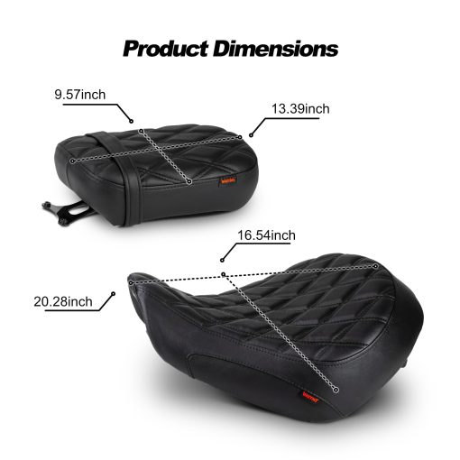 Asiento de conductor y pasajero para motocicleta con costuras de patron de diamante para Honda Shadow Aero VT750C 2004-2023 - Imagen 2