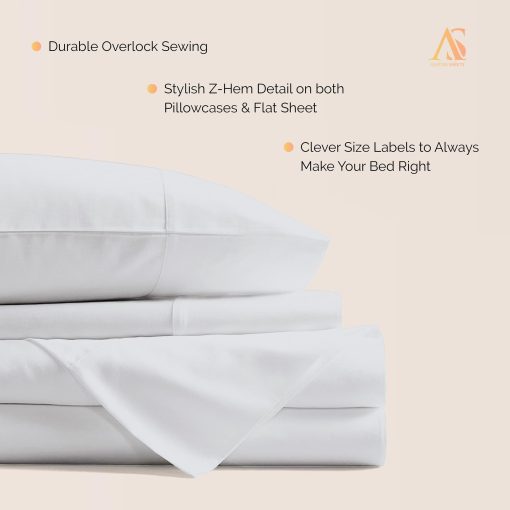 Juegos de Sabanas Ashton 100% Algodon Egipcio Split King para Cama Ajustable - 800 Hilos 5 PC Juego de Sabanas Superior Split King para Cama Sleep Number, Sabanas de Enfriamiento Suaves, Se Adapta a Colchon de Hasta 18" - Plata - Imagen 6