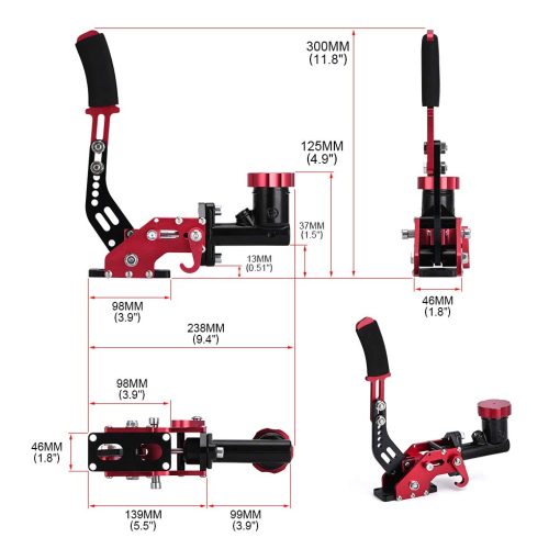 PQY Racing Palanca de Cambio de Marchas de Freno de Mano Hidraulico para Derivas con Tanque de Aceite E-Hidraulico de Rally de 3/4 0.75Bar 3/8-24 Estacionamiento de Freno Ajustable Rojo - Imagen 5