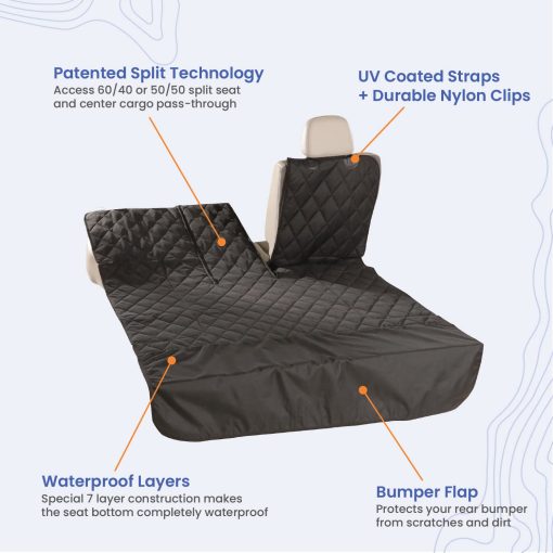 Cubierta de Carga para SUV 4Knines para Asientos Abatibles - Compatible con Division 60/40 y Paso de Brazo - Compania Con Base en EE. UU. (Extra Grande, Beige) - Imagen 2