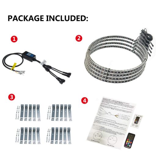 Kit de Luz de Anillo de Rueda Doble de 17 pulgadas Beatto con Funcion de Senal de Giro y Frenado Controlado por Control Remoto y App Simultaneamente con Funcion de Bloqueo - Imagen 7