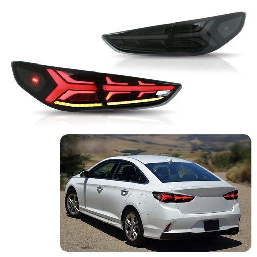 Luces traseras LED Ingenuity Time para Hyundai Sonata 2018 2019 Animacion de inicio DRL Indicador secuencial Lampara trasera Ensamblaje (NEGRO)