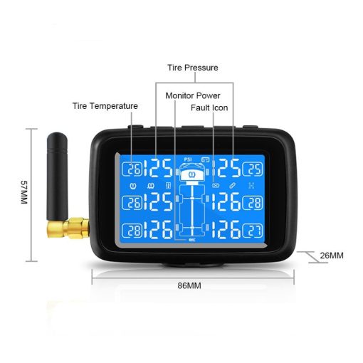 Sistema de Monitoreo de Presion de Neumaticos para RV B-Qtech para Remolque Camion Casa Rodante (0~215PSI) con 6 Sensores, TPMS Solar Alimentado por Energia Solar 5 Modos de Alarma Monitoreo en Tiempo Real del Sistema de Alarma de Presion de Neumaticos - Imagen 3