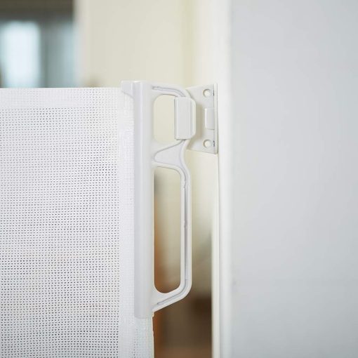 Puerta retractil extra ancha para bebes EasyBaby, 33" de alto, se extiende hasta 71" de ancho, Blanco/Puertas de seguridad para bebes, Puertas retractiles para mascotas para escaleras, puertas, pasillos, interiores y exteriores - Imagen 8