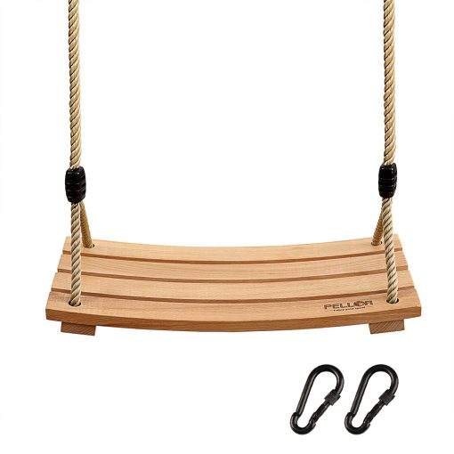 Asiento de columpio de madera Pellor, columpio de cuerda de madera para ninos y adultos en interiores y exteriores 45x20x1.6 pulgadas