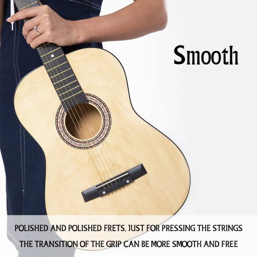 Guitarra Acustica de Madera BESYOU de 30" con Estuche, Libro de guitarra y Accesorios para Ninos/Ninas/Chicos/Principiantes (Natural) - Imagen 4