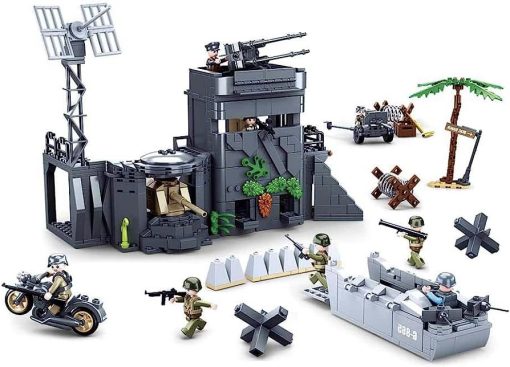 Set de Construccion de Bloques Militar General Jim - Muralla Atlantica Alemana Playa de Normandia Dia D Modelo de Bloques de Construccion Ideal Regalo para Entusiastas de la Historia, Adolescentes y Adultos