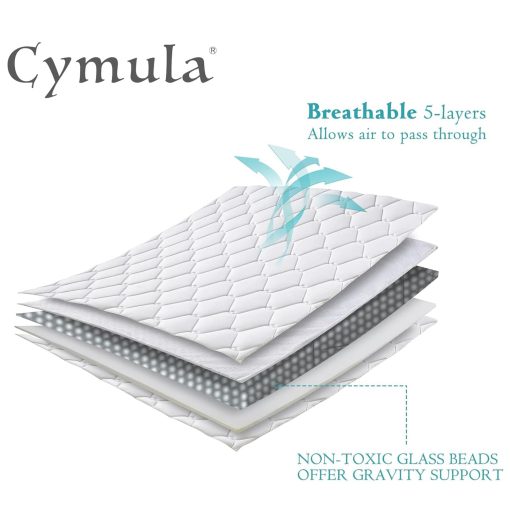 Manta Ponderada CYMULA para Adultos (20 lbs 88"x104" Tamano King) - Mantas Pesadas Transpirables y Refrescantes para Verano Invierno - Manta de Confort Ultra Microfibra Suave con Perlas de Vidrio - Regalos para Hombres/Mujeres - Imagen 5