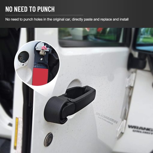 Kit de Manijas de Puerta y Manija de la Porta Trasera para Jeep Wrangler JK JKU 2007-2018 Sin Necesidad de Presionar el Boton de Liberacion 5 Piezas - Imagen 5