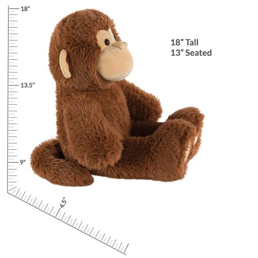 Vermont Teddy Bear Mono de Peluche - Mono de Peluche tan Suave, Juguete de Peluche, Cafe, 18 Pulgadas - Imagen 5