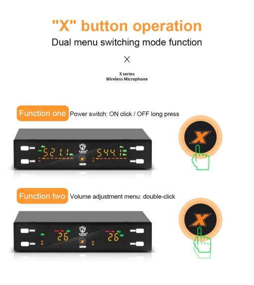 Sistema de Microfonos Inalambricos G-MARK X320FM, Microfono Dinamico Inalambrico de Metal Dual UHF Profesional para Cantar, Karaoke, Iglesia, DJ, Boda, Reunion, Discurso en Escenario, Fiesta, 200FT - Imagen 6