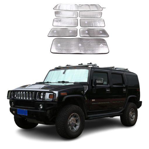 Parasol para parabrisas delantero y parasol completo para ventana trasera de coche para Hummer H2 H3 2003-2009, Protector Solar de Rayos UV, Reflector plegable de rayos UV para coche (para H2 Full-Window 2003-2009)