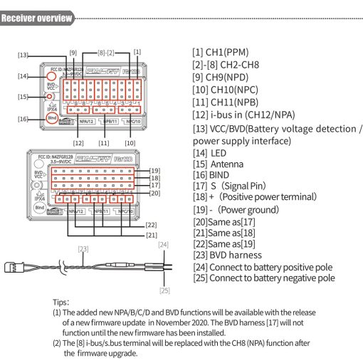 Receptor Flysky FGr12B 2.4GHz 12CH PWM PPM Ibus para transmisores AFHDS3 Modulos RF NB4 PL18 NB4 Lite RC Car Boat Vehicle - Imagen 3