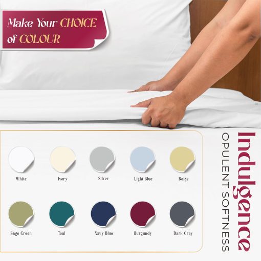 Juego de sabanas Queen Size 100% algodon egipcio de Mayfair Linen - 1200 hilos 4 piezas Juego de sabanas Queen Size algodon egipcio, sabana de lujo Queen Size de sabana de alta cantidad de hilos, bolsillo profundo de 16" - Gris Oscuro - Imagen 8