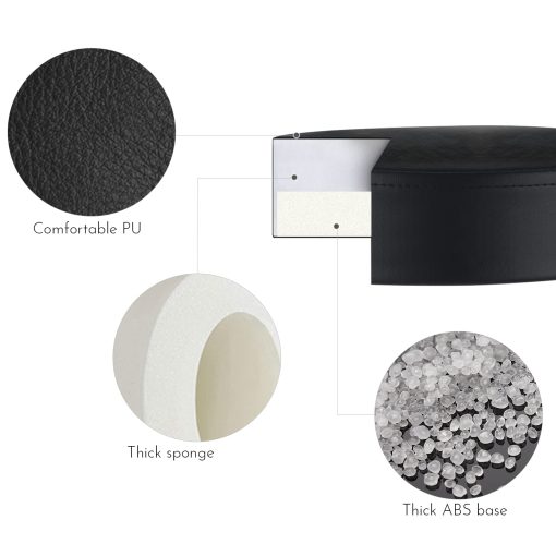 G Ganen Taburete de bateria acolchado grueso plegable con altura ajustable sin deslizamiento en negro - Imagen 3
