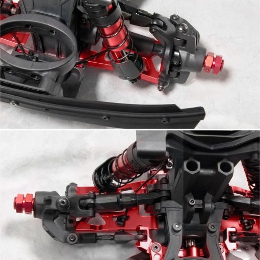 Brazos de suspension delanteros y traseros de aluminio GLOBACT para 1/8 ARRMA MOJAVE 4X4 4S BLX Piezas de actualizacion Reemplazar Arrma ARA330789 ARA330790 (Rojo) - Imagen 5