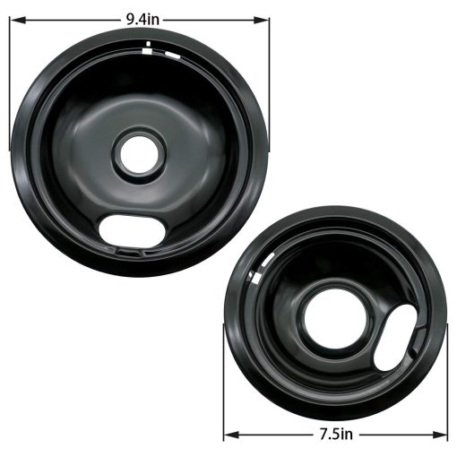 Juego de bandejas de goteo de porcelana Siwdoy W10288051 y juego de elementos de quemador para estufa electrica MP22YA, compatible con cocina electrica Amana de Whirlpool - Imagen 4
