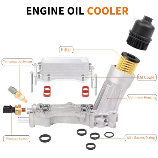 Juego de filtros de aceite de motor de aluminio y adaptador de carcasa de filtro de aceite con juntas de sensor para 2011-2016 Chrysler 200 300, Dodge Charger, Grand Cherokee, ProMaster 3.6L V6 | 5184304AE, 926-959, 68105583AF, 926-876 - Imagen 3