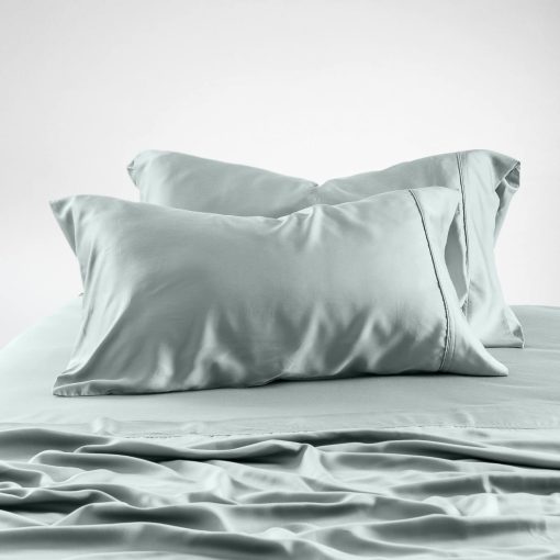 Juego de sabanas de lujo Olive + Crate Luxury Series 100% Tencel Eucalyptus en tamano Queen - 4PC Sabanas de cama super suaves y frescas | Bolsillo profundo de 18'' Sabana plana, sabana ajustable y 2 fundas de almohada de eucalipto - Imagen 5