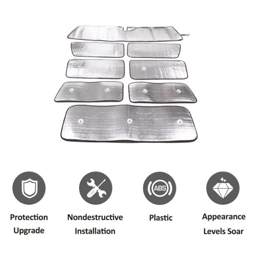 Parasol para parabrisas delantero y parasol completo para ventana trasera de coche para Hummer H2 H3 2003-2009, Protector Solar de Rayos UV, Reflector plegable de rayos UV para coche (para H2 Full-Window 2003-2009) - Imagen 7